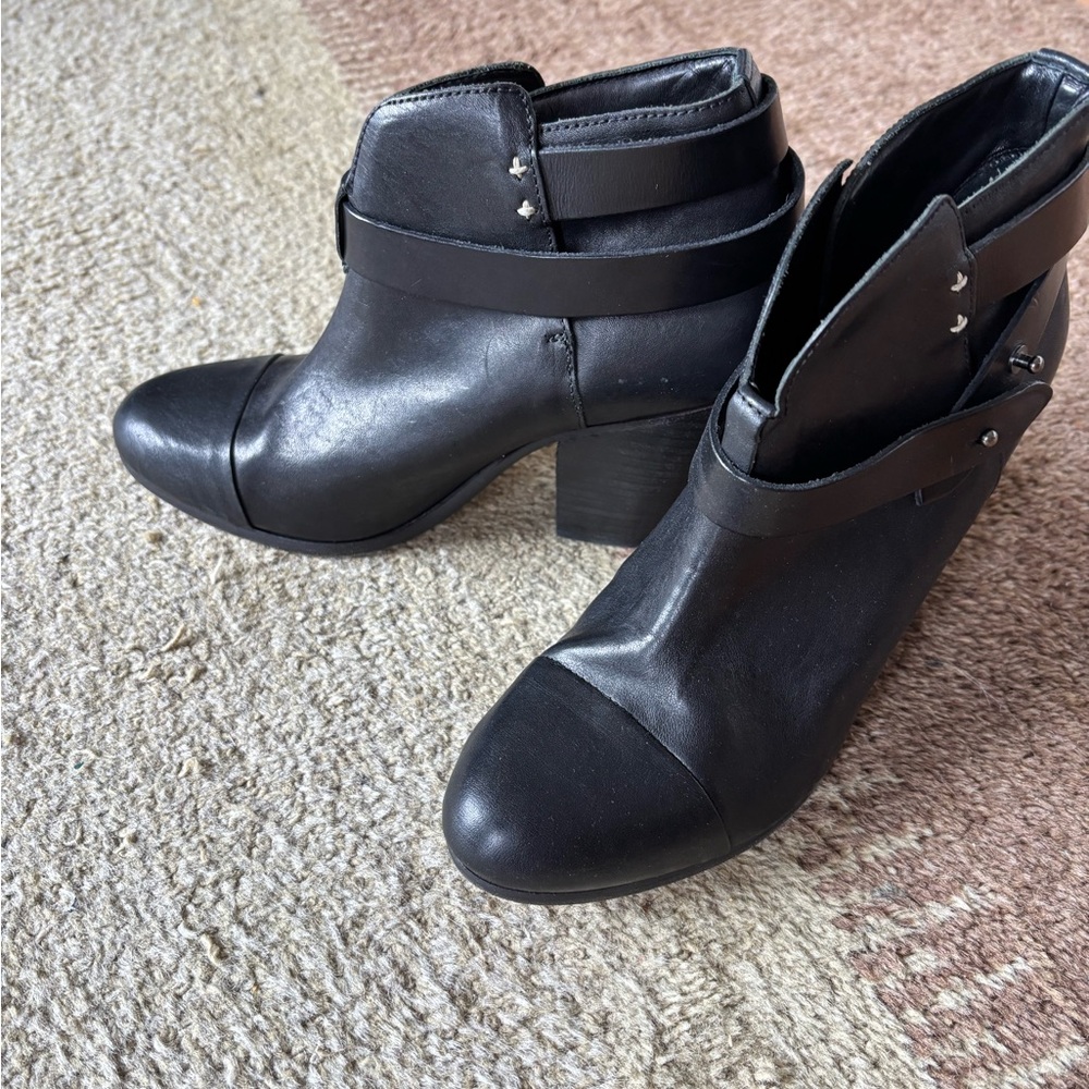 rag & bone Black Leather Ankle Booties